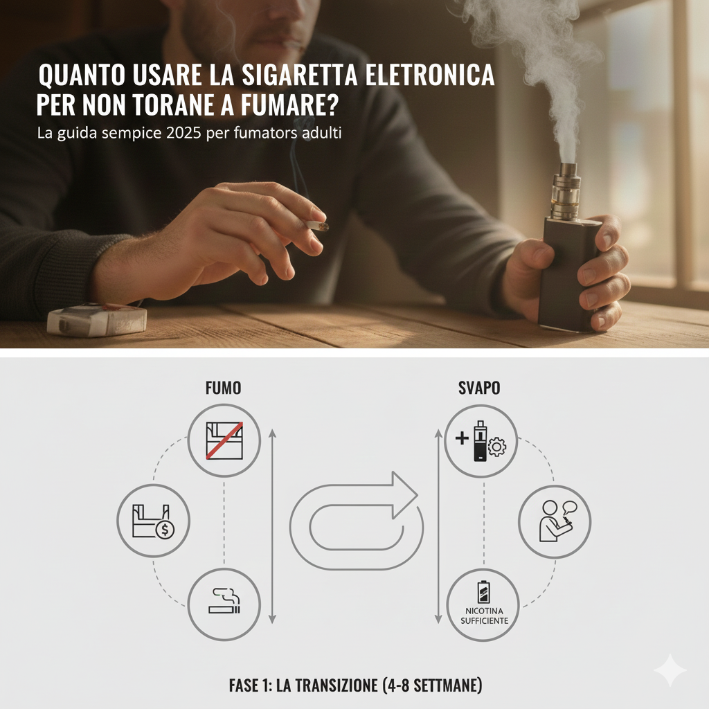 Quanto usare la sigaretta elettronica per non tornare a fumare? La guida semplice 2025 per fumatori adulti