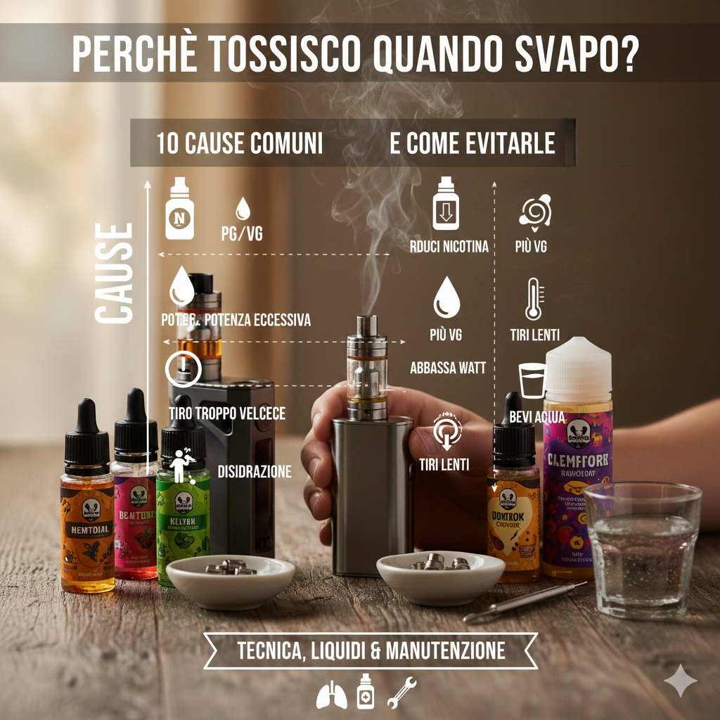 Perché tossisco quando svapo? Le 10 cause più comuni (e come evitarle)