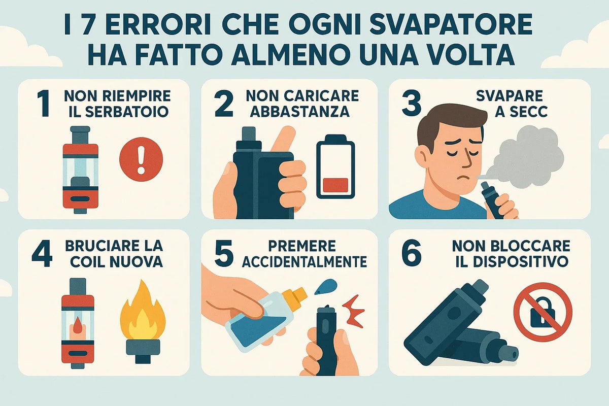 I 7 errori che ogni svapatore ha fatto almeno una volta