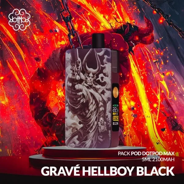 DotPod Max V1.5 5ml 2100mAh Engraved Hellboy Black - Dotmod