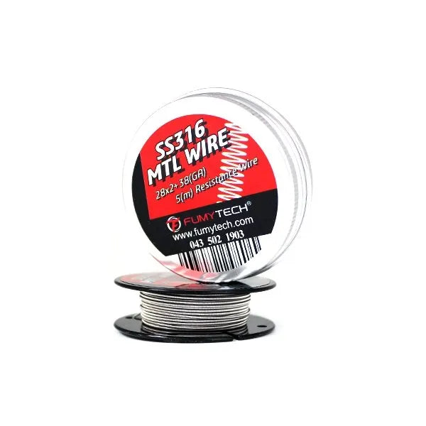 Bobina Fused Clapton SS316 MTL (28×2GA + 38GA, 5m) – Fumytech